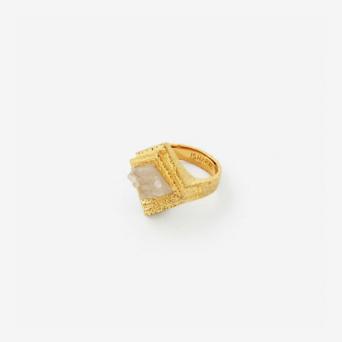White Druzy Origami Midi Ring